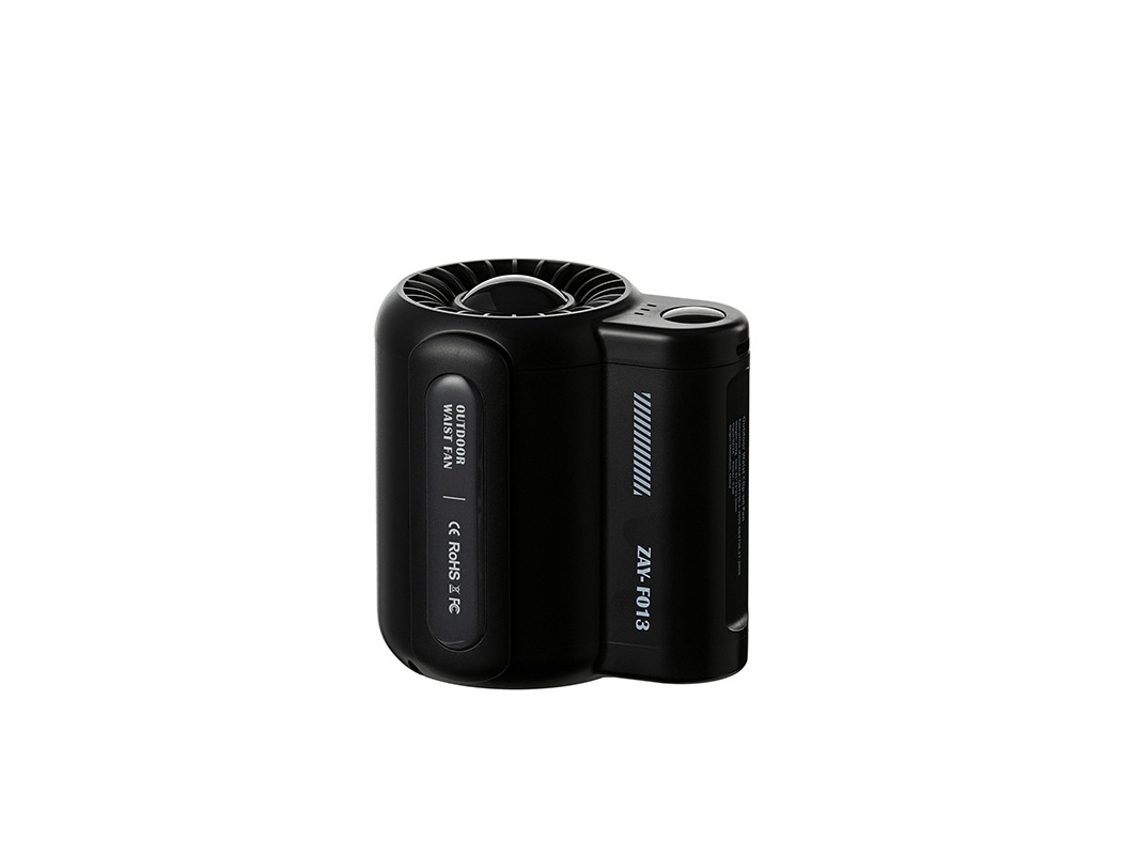 Ventilador de cintura recargable por USB de alta potencia de 4500 mAh, pequeño dispositivo de refrigeración para exteriores Mdug (negro)