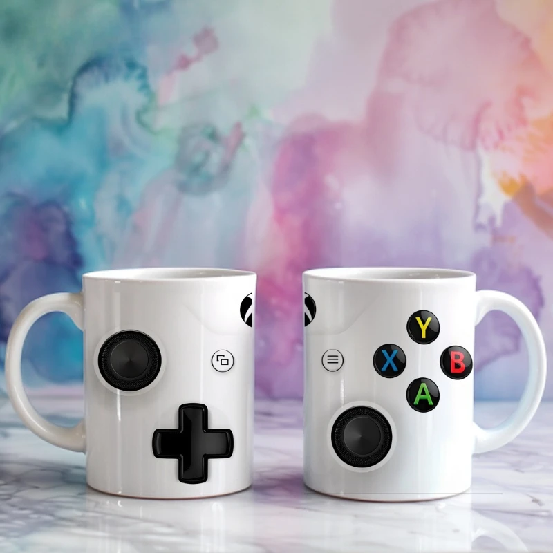 Taza De Café De Cerámica Blanca De 330 Ml, Taza De Té Con Leche 3d, Taza De Desayuno Creativa Con Forma De Mando De Videojuegos.