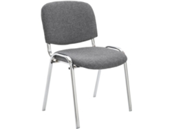 Silla de visita Ken en tela cromada gris CLP