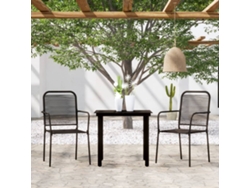Juego de comedor de jardín negro de 2 piezas Dkd Home Decor