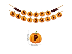Decoración de escena de pancarta triangular de calabaza para fiesta de Halloween con 3 estilos Chennnls