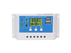Controlador De Carga Solar Inteligente Pwm De 12v/24v Y 20a Con Pantalla Lcd Y 2 Puertos Usb.