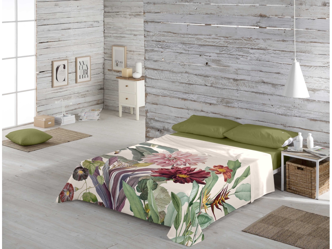 Juego Sábana Estampada Cama 90 Algodón Extra Suave Fabricado En España Mirelle NATURALS