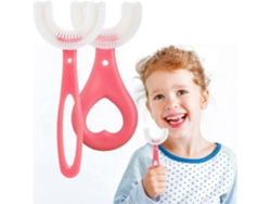 Cepillo de dientes infantil en forma de U con cabezal de silicona suave apta para uso alimentario, limpieza de 360°, ideal para niños de 2 a 12 años. GOKOCO
