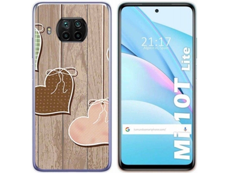Carcasa Xiaomi Mi 10T Lite TUMUNDOSMARTPHONE Corazones Madera Multicolor