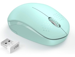 Ratón inalámbrico silencioso de 2,4 GHz con receptor USB para PC, tableta o portátil con Windows (verde menta)*