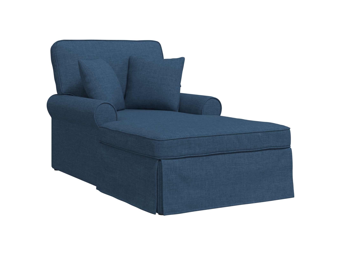 Maison Exclusive - Chaise Lounge Con Falda Con Cojín Con Almohada 3 Pcs Azul Tela