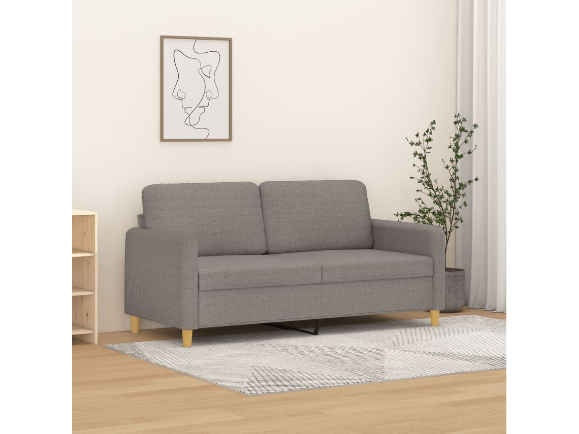 Sofá De 2 Plazas | Sofá De Salón | Sofá De Descanso De Tela Gris Taupé 140 Cm Wsd569662