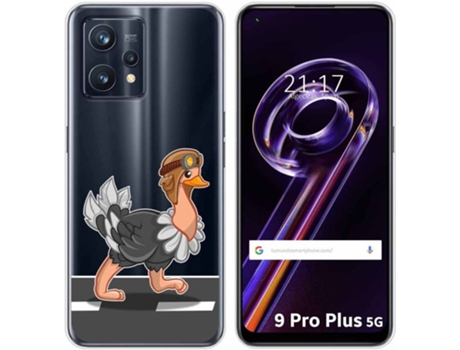 Carcasa para Realme 9 Pro Plus 5G TUMUNDOSMARTPHONE Dibujos Transparente Avestruz Multicolor