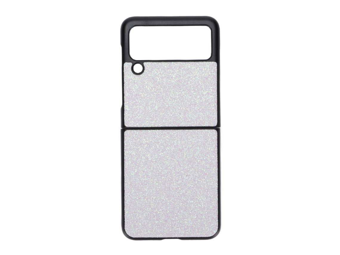 Capa Protetora Cristal Rosa Branco Para Samsung Galaxy Z Flip 3, Shell Slim Fashion Com Aplicação Precisa