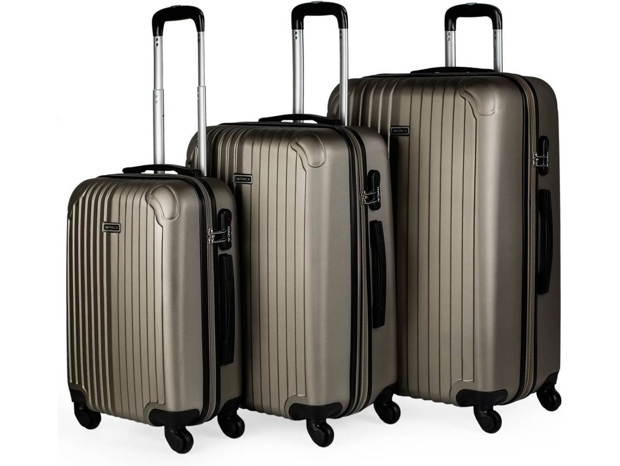 Conjunto de 3 Maletas de Viaje ITACA Extensible Beige (35/70/100 L)