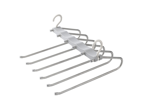 Cabide multifuncional para roupas, armazenamento com economia de espaço externo, 6 camadas, calças, rack Gris