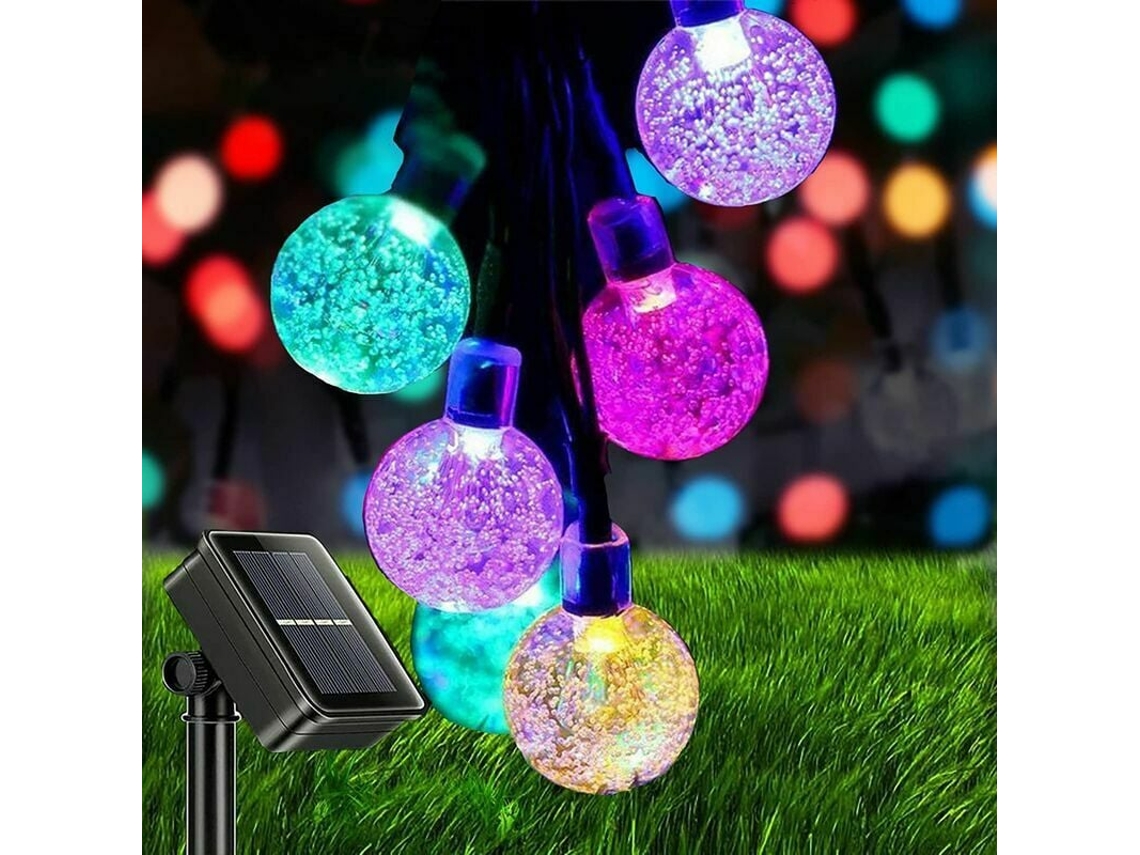 Guirnalda de luces solares para exterior, impermeable, multicolor, ahorro de energía para jardín y patio, color blanco, 10,9 m Truyuety