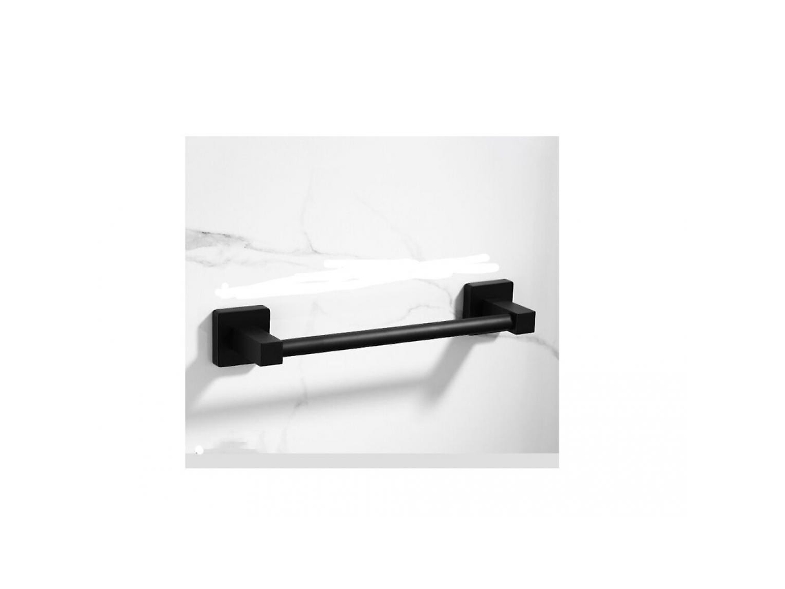 Toallero de baño negro, para colgar en la pared, estante de almacenamiento negro, accesorios de decoración de baño Gusshious (negro)