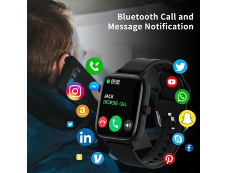 CHRONUS SB-230203-15FM Smartwatch, Pantalla Táctil de 1,7 Pulgadas con Fitness Tracker, Presión Arterial y Oxígeno, Compatible con Android iPhone i...