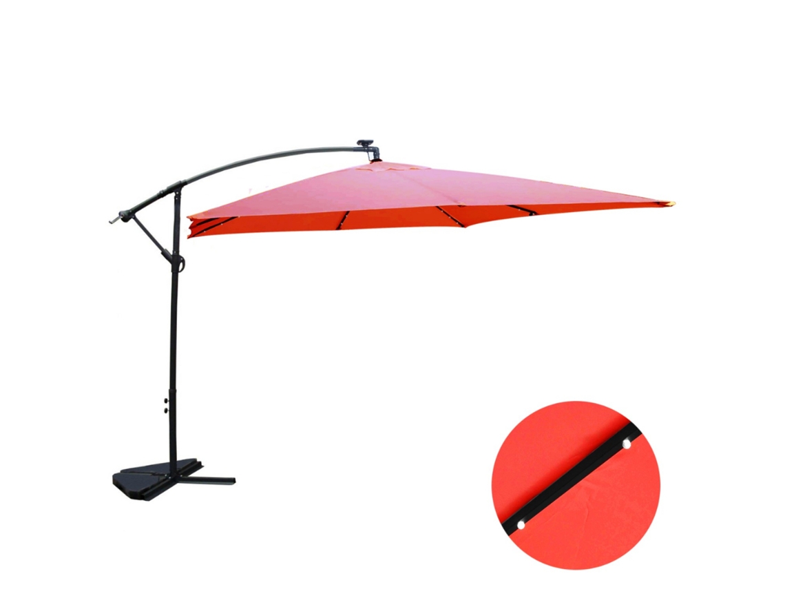 Solenzara Sombrilla  Terracota Recta Cuadrada 3 X 3 M Led