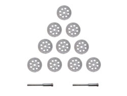 10 discos de diamante de 22 mm + 2 mandriles de acero al carbono y aluminio para cortar gemas, vidrio, cerámica, porcelana y cubos.