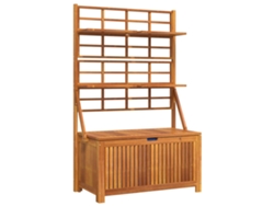 Caja de almacenaje con entramado de madera maciza de acacia 99x50x160 cm MAISON EXCLUSIVE