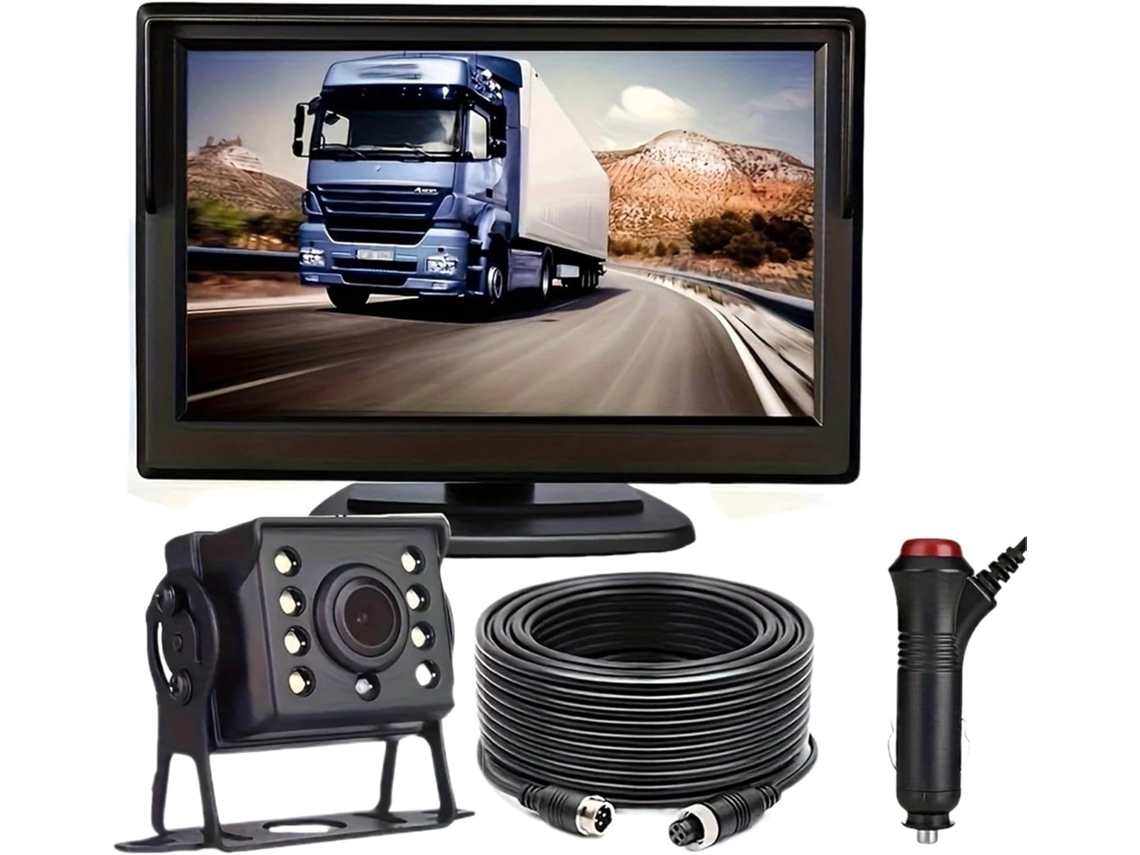 Kit De Cámara De Marcha Atrás Para Coche Con Monitor, Cable De 4 Pines, Robusto.