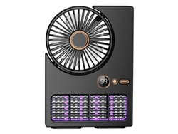 Lámpara repelente de mosquitos con ventilador, recargable por USB, de pared, silenciosa, Mdug (negra)