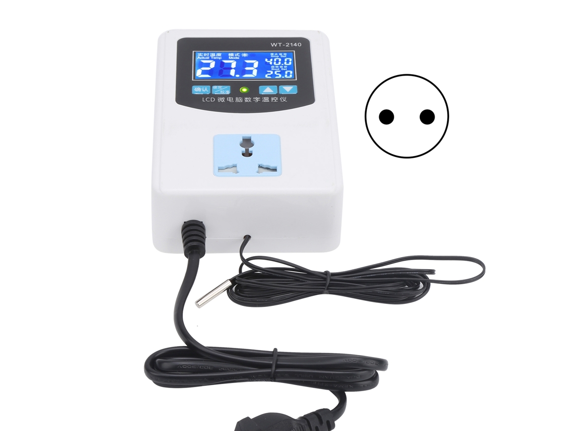 Controlador de temperatura digital con pantalla de microcomputadora, termostato inteligente, 2000 WEU, enchufe de 220 V