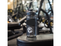 Botella de agua de plástico de gran capacidad, botella deportiva espacial con asa para hombres y mujeres.