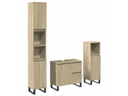Conjunto de 3 piezas de muebles de baño fabricados en madera de roble, Sonoma EXCLUSIVA MAISON