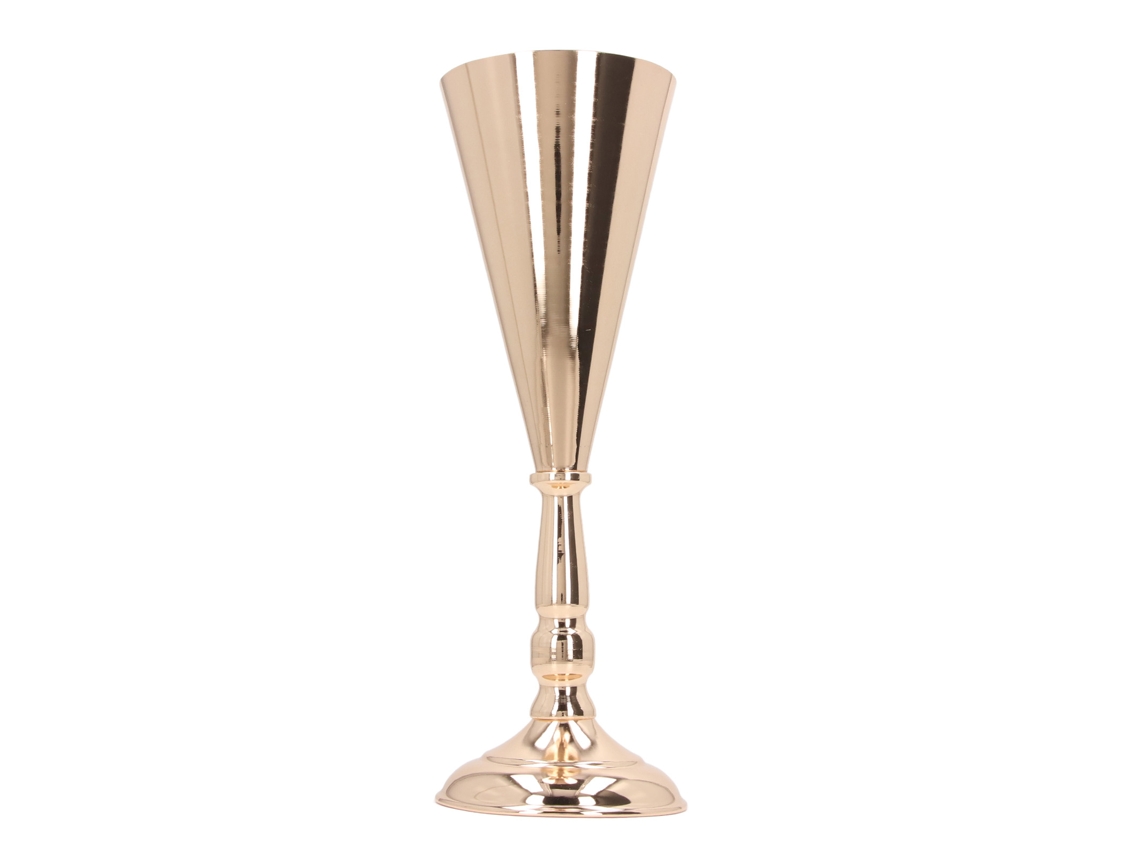 Baok - Jarrón antiguo de hierro dorado de estilo europeo para decoración floral en bodas, hoteles, fiestas y hogares - 12x36cm