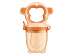 Biberón de silicona con suplemento alimenticio y tetina para frutas y verduras. Naranja M