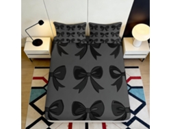 Microfibra Negra Estampado Diseño Funda Microfibra Diseño Almohada Juego Color 200x25cm