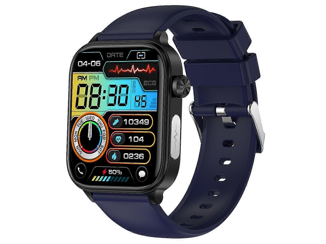 Reloj inteligente ET570 de 1,96 pulgadas con llamadas Bluetooth, monitor de frecuencia cardíaca y correa de silicona Ly Ebike