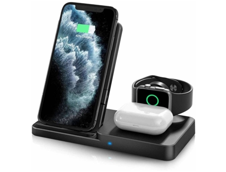 Estación de Carga Sem Rápida Certificação para iPhone 11 YIZHOOD Negro