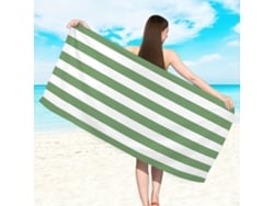 Toalla de playa de microfibra a rayas Yuysan, de alta absorción y secado rápido, 150 x 75 cm, modelo ST014, color verde.