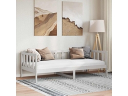 Sofá Cama Sin Colchón Madera Maciza De Pino Blanco 90x200 Cm