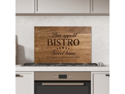 Panel antisalpicaduras de cocina - Bistro - Bon Appétit - Sweet Home - Textura de madera 70x50 cm