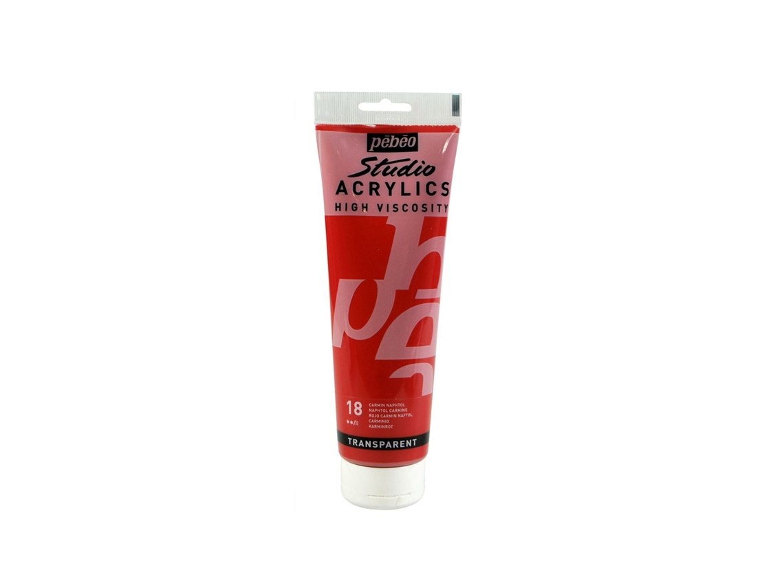 Tinta Acrílica PÉBÉO (Transparente - Carmín - 250ml)