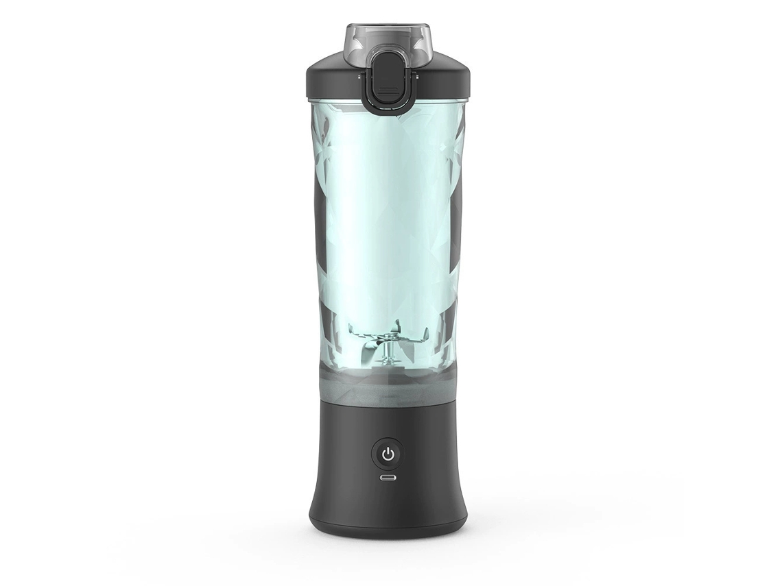 Batidora Negra 600ml 6 Cuchillas Inox Usb Portátil A Prueba De Agua Shaker Slushy