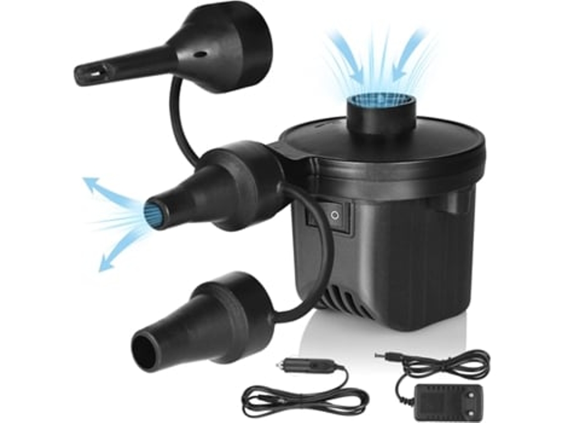 Bomba eléctrica, inflador y desinflador de aire con 3 boquillas, bomba eléctrica para colchón, almohada de camping, colchón Digitallab