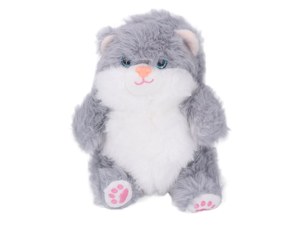 Ats-juguete De Peluche Gato Adorable Amigo Incondicional Fluffy Para Niñas Mujeres Gris