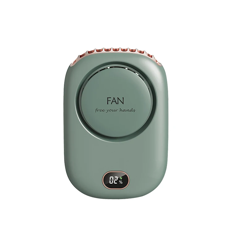 (verde) Ventilador Portátil Para El Cuello, Mini Ventilador De Cintura, Adecuado Para Deportes Al Aire Libre Y Viajes.