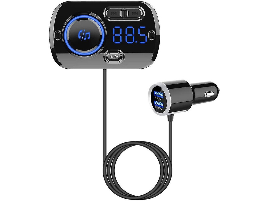 Adaptador Carro Bluetooth Yizhood Bc49bq Dual Usb Qc3.0 Negro