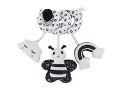 Peluche En Espiral De Animales De Dibujos Animados En Blanco Y Negro Con Sonajero Para Cuna Y Coche.