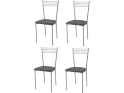 Conjunto de 4 Cadeiras T M C S Elena (Cinzento Escuro - 87x42x44 cm - Aço)