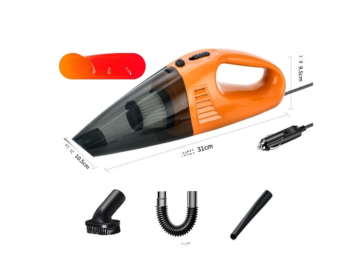Aspiradora de mano para coche Yizhood con potente succión y una amplia variedad de accesorios naranja
