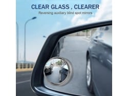 Espelhos retrovisores auxiliares de ponto cego Omni-Wide Angle adesivos para carros, vans, SUVs e caminhões, pretos, 2 peças.