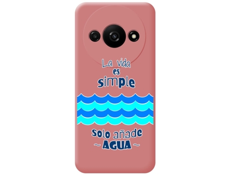 Funda Diseño Agua para Xiaomi Redmi A3 TUMUNDOSMARTPHONE Silicona Líquida Rosa