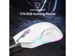 Motospeed V70 Ratón Gaming Óptico Rgb Con Cable Usb Ergonómico Ajustable Rosa