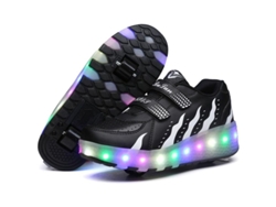 2026-zapatos Niños Con Ruedas Luces Led Patines Deportivos Regalo Cumpleaños Navidad Rxr 28 (dentro De 18 Cm) Negro
