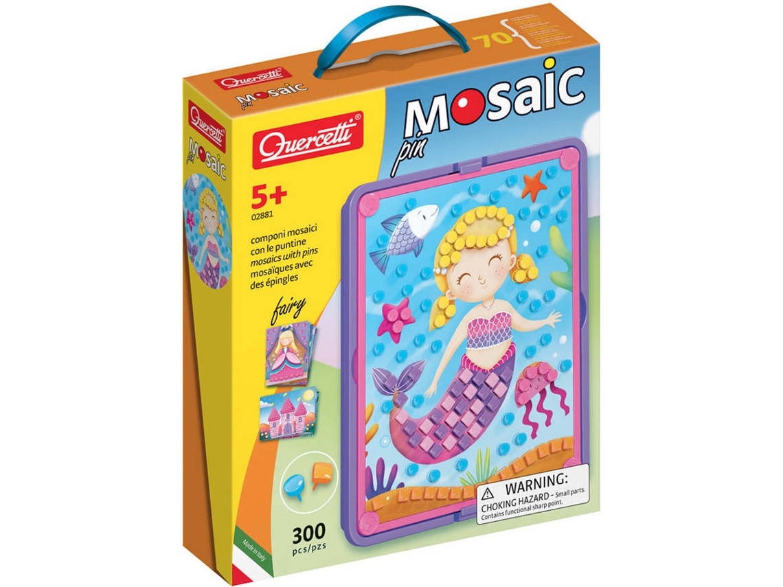 Juego Educativo QUERCETTI Play CREATIVO Mosaico Pegs Fada 300 pzs (Edad Mínima: 5 Años - 24 x 29 x 6 cm)