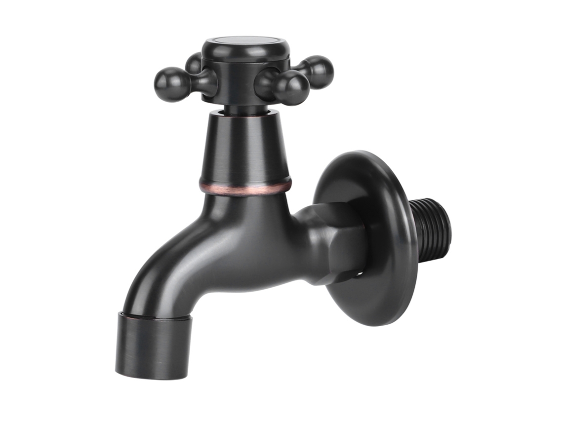 Grifo Sencillo De Latón Para Agua Fría, Estilo Retro, Con Palanca Para Fregadero Black Sweep.